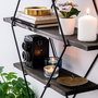 Hanah Home Erysimum Estantería de Pared Negro y Nogal